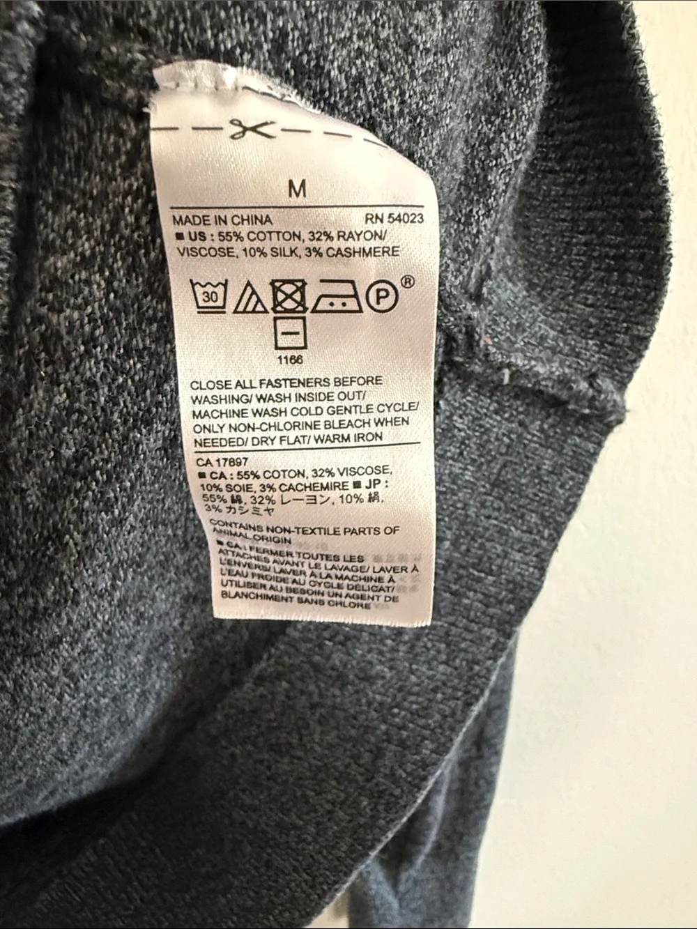 Banana Republic Men’s Charcoal Heather Quarter-Zip Sweater